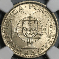 1958 NGC MS 64 Timor 60 Centavos Indonesia Portugal Colony Coin (21052401C)