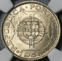 1958 NGC MS 64 Timor 60 Centavos Indonesia Portugal Colony Coin (21052401C)