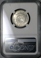 1958 NGC MS 64 Timor 6 Escudos Indonesia Portugal Colony Silver Coin (21052402C)