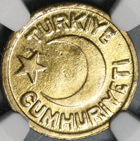 1942 NGC MS 64 Turkey 10 Para Mint State Star Crescent Coin POP 1/2 (21040401D)