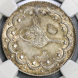 1911 NGC AU 58  Salonika Mint Visit Ottoman Empire Turkey 10 Kurush Rare only 1500 Coins Minted POP 2/3 (19010301C)