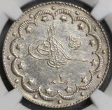 1910 NGC AU D Edirne Mint Visit Ottoman Turkey 10 Kurush Silver Coin (19080302C)
