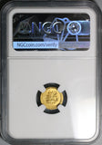 1815 NGC MS 64 Turkey GOLD 1/4 Zeri Mahbub Ottoman Empire 1223//8 Coin (22012001C)
