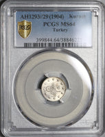 1904 PCGS MS 64 Ottoman Turkey 1 Kurush 1293/29 Silver Coin POP 2/0 (20020803C)