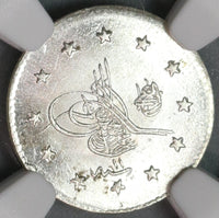 1886 NGC MS 64+ Ottoman Turkey 1 Kurush 1293/11 Silver Coin (19092103C)