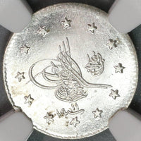 1886 NGC MS 64+ Ottoman Turkey 1 Kurush 1293/11 Silver Coin (19092103C)