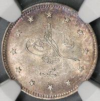 1911 NGC UNC Det Salonika Mint Visit Turkey 2 Kurush 1327//3 AH Rare Sultan Coin 13K Minted (18112803C)