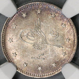 1911 NGC UNC Det Salonika Mint Visit Turkey 2 Kurush 1327//3 AH Rare Sultan Coin 13K Minted (18112803C)