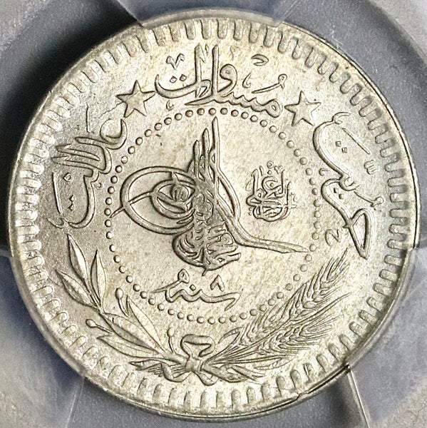 1916 PCGS MS 65 Turkey 40 Para 1327//8 Ottoman Empire Sultan Gem Coin (22050901C)