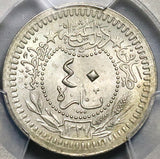 1916 PCGS MS 65 Turkey 40 Para 1327//8 Ottoman Empire Sultan Gem Coin (22050901C)