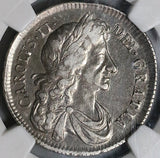 1674 NGC VF 25 Charles II 1/2 Crown Rare Great Britain Silver Coin POP 1/1 (23030301C)