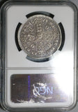 1674 NGC VF 25 Charles II 1/2 Crown Rare Great Britain Silver Coin POP 1/1 (23030301C)