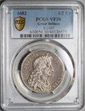 1682 PCGS VF 30 Charles II 1/2 Crown Rare Great Britain England Silver Coin (21010602C)