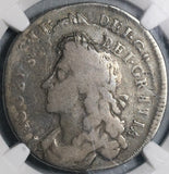 1686 NGC F 15 James II Mint Error 1/2 Crown Great Britain Silver Coin (21032105C