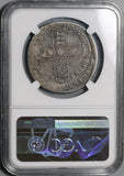 1686 NGC F 15 James II Mint Error 1/2 Crown Great Britain Silver Coin (21032105C