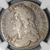 1687 NGC VF 20 James II Great Britain 1/2 Crown England Silver Coin (22011501C)