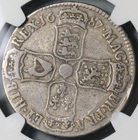 1687 NGC VF 20 James II Great Britain 1/2 Crown England Silver Coin (22011501C)