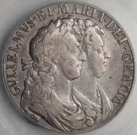 1689 ICG F 15 William Mary 1/2 Crown Great Britain Silver 2nd Shield Coin (21061201C)