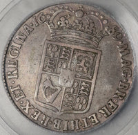 1689 ICG F 15 William Mary 1/2 Crown Great Britain Silver 2nd Shield Coin (21061201C)