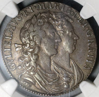 1689 NGC VF 30 William Mary 1/2 Crown Great Britain Silver Coin (21012101D)