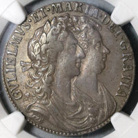 1689 NGC VF 30 William Mary 1/2 Crown Great Britain Silver Coin (21012101D)