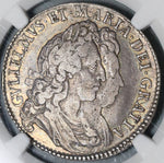1692 NGC VF 30 William Mary R/G Error 1/2 Crown Great Britain Silver Coin POP 1/0 (21051501C)