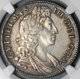 1698 NGC AU Det William III Half 1/2 Crown Great Britain Silver Coin (21101801C)