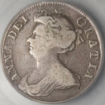 1709 ICG VG 8 Anne 1/2 Crown Great Britain Post Union Silver Coin (21061106C)