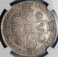 1741 NGC VF 35 George II 1/2 Crown Great Britain Silver Coin (22081401C)