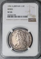 1741 NGC VF 35 George II 1/2 Crown Great Britain Silver Coin (22081401C)