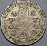 1745/3 George II 1/2 Crown Great Britain Rare Overdate Colonial Silver Coin (23121003R)