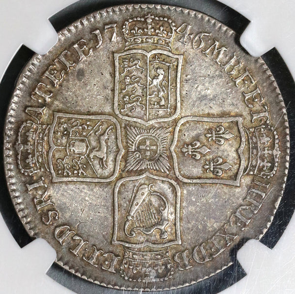 1746 NGC VF 35 George II 1/2 Crown Great Britain Spain Lima