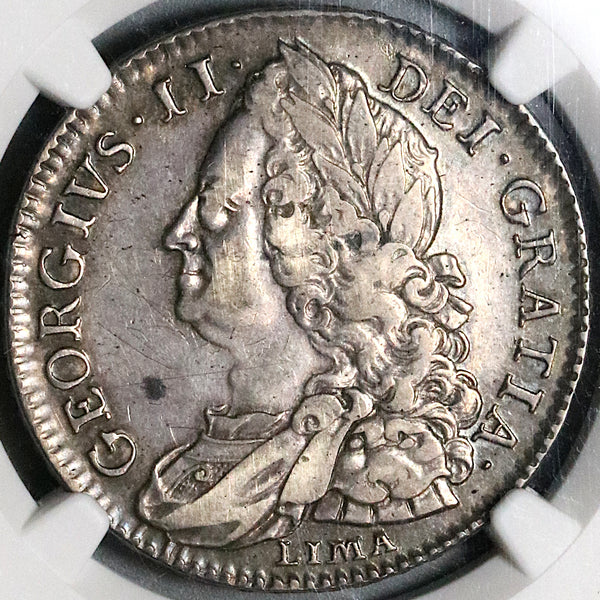 1746/5 NGC XF Det George II 1/2 Crown Great Britain Spain Lima Coin (22100803C)