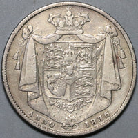 1836 William IV 1/2 Crown Great Britain Silver Coin (21100703C)