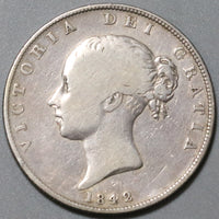 1842 Victoria 1/2 Crown Great Britain Silver Coin (20040301R)
