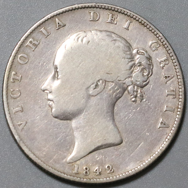 1842 Victoria 1/2 Crown Great Britain Silver Coin (20040301R)