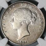 1845 NGC VF Victoria 1/2 Crown Great Britain Sterling Silver Coin (21080801C)