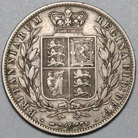 1877 Victoria 1/2 Crown Great Britain AVF 447k Sterling Silver Coin (22053101R)