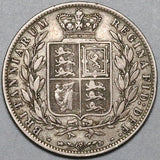 1877 Victoria 1/2 Crown Great Britain AVF 447k Sterling Silver Coin (22053101R)