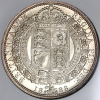 1888 NGC MS 64 Victoria 1/2 Crown Great Britain Gem Silver Coin POP 12/4 (22012802C)