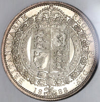 1888 NGC MS 64 Victoria 1/2 Crown Great Britain Gem Silver Coin POP 12/4 (22012802C)