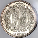 1888 NGC MS 64 Victoria 1/2 Crown Great Britain Gem Silver Coin POP 12/4 (22012802C)
