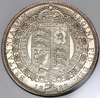 1888 NGC MS 64 Victoria 1/2 Crown Great Britain Gem Silver Coin POP 12/4 (22012802C)