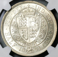 1893 NGC MS 63 Victoria 1/2 Crown Great Britain Mint State Silver Coin (22051904C)