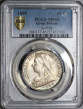 1895 PCGS MS 65 Victoria 1/2 Crown Great Britain Silver GEM Mint State Coin (20020501C)