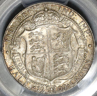 1909 PCGS MS 63 1/2 Crown Edward VII Great Britain Mint State Silver Coin (20011102D)