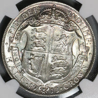 1913 NGC MS 64 1/2 Crown George V Great Britain Silver Sterling Coin (18091610C)