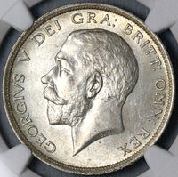 1916 NGC MS 64 1/2 Crown George V Great Britain Sterling Silver Coin (22071302C)
