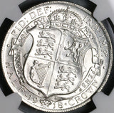 1918 NGC MS 64 1/2 Crown George V Great Britain Sterling Silver Coin (23033002C)