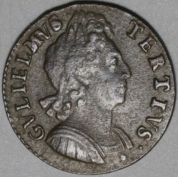 1700 William III 1/2 Penny Great Britain AVF Rare Rx Error Legend Coin (21010101R)
